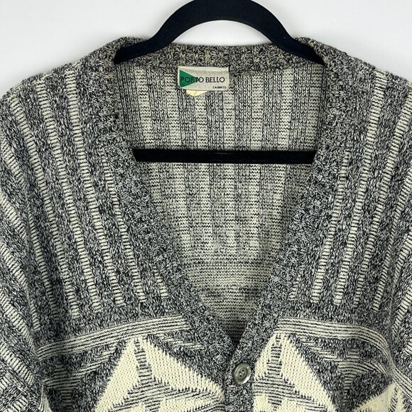 Porto Bello Sweater Cardigan Size M Gray Long Sleeve Cable Knit V Neck Acrylic - Picture 2 of 9